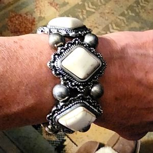 Costume white turquoise bracelet